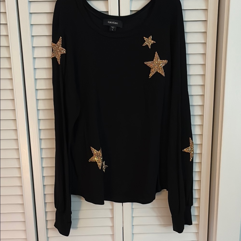 Karen Kane Black Oversized Graphic Top